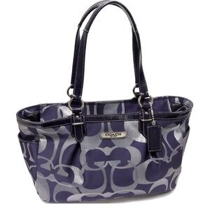 Coach Satin Canvas Tote Bag F19664 In Pristine Condition